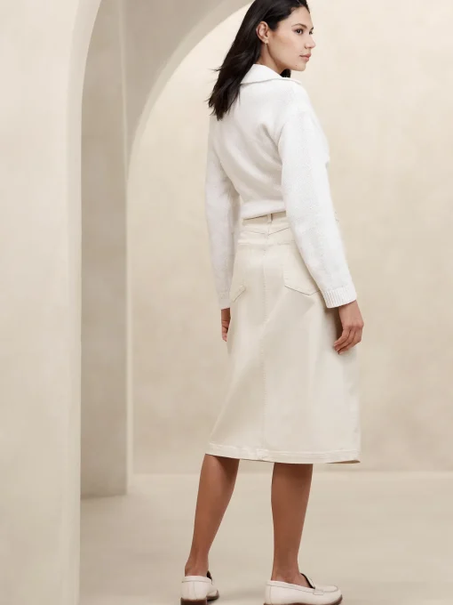 Denim Knee-Length Skirt