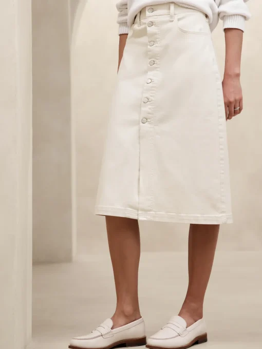 Denim Knee-Length Skirt