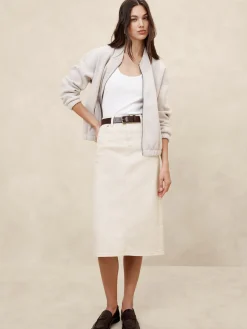 Denim Midi Pencil Skirt
