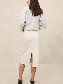 Denim Midi Pencil Skirt