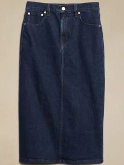 Denim Midi Pencil Skirt