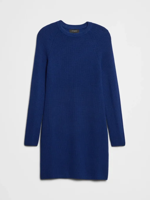 Dolman-Sleeve Mini Sweater Dress