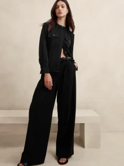 Double Pocket Shirred Blouse