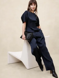 Double Satin Seamed Blouse