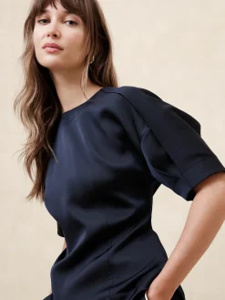 Double Satin Seamed Blouse