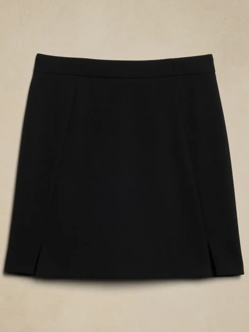 Double Weave Slit Mini Skirt
