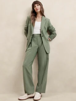 Double Weave Straight Trouser