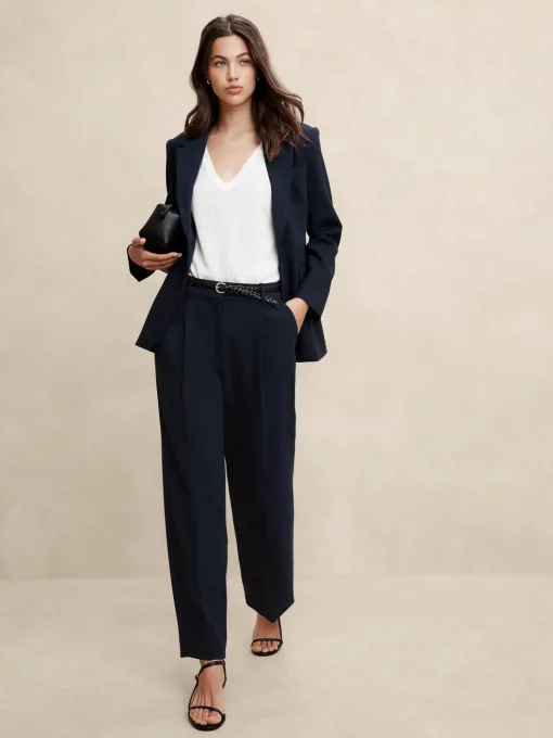 Double Weave Straight Trouser