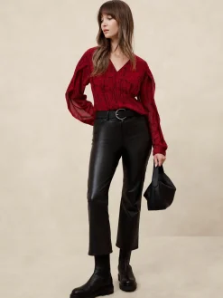 Draped-Sleeve Top