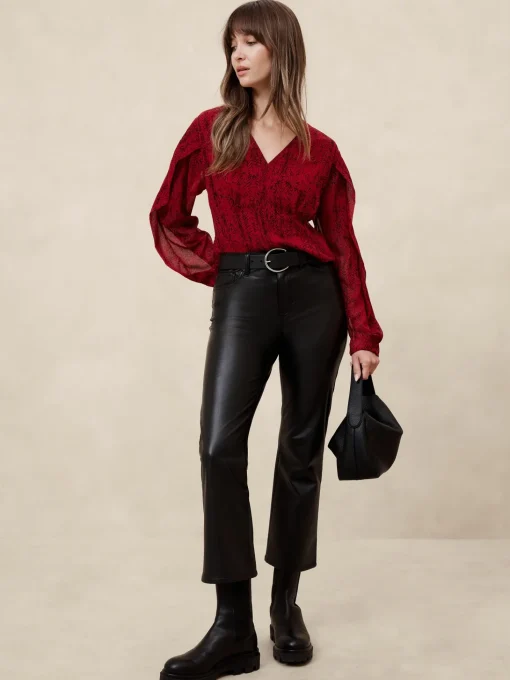 Draped-Sleeve Top
