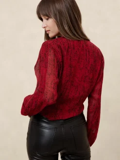 Draped-Sleeve Top