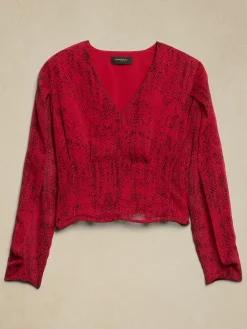 Draped-Sleeve Top