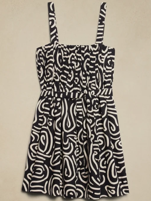 Drapey Linen-Blend Mini Dress