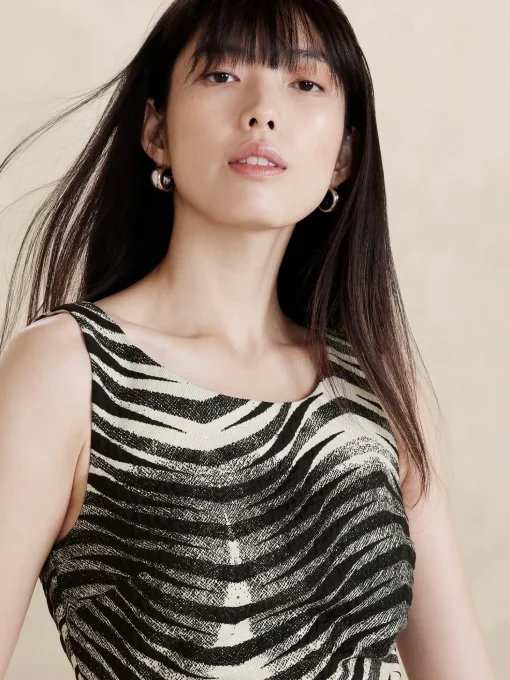Empire-Waist Jacquard Mini Dress