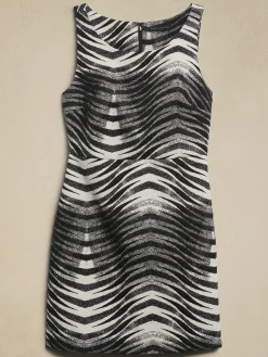 Empire-Waist Jacquard Mini Dress