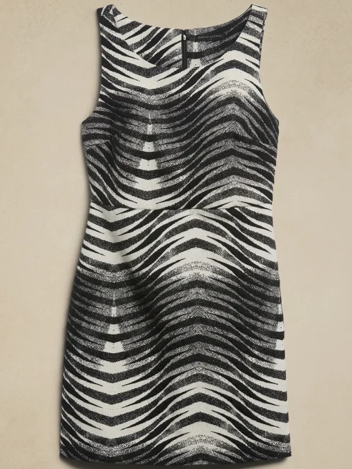 Empire-Waist Jacquard Mini Dress