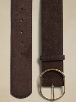 Faux Suede Oval Buckle Belt