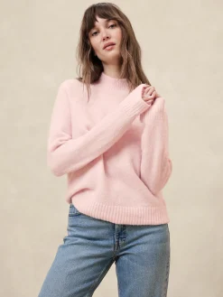 Fuzzy Mock-Neck Sweater