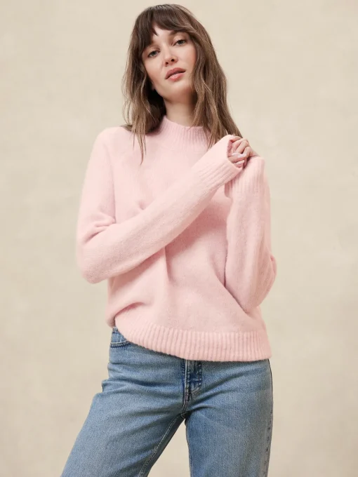 Fuzzy Mock-Neck Sweater