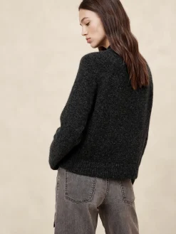 Fuzzy Mock-Neck Sweater