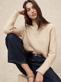Fuzzy Mock-Neck Sweater