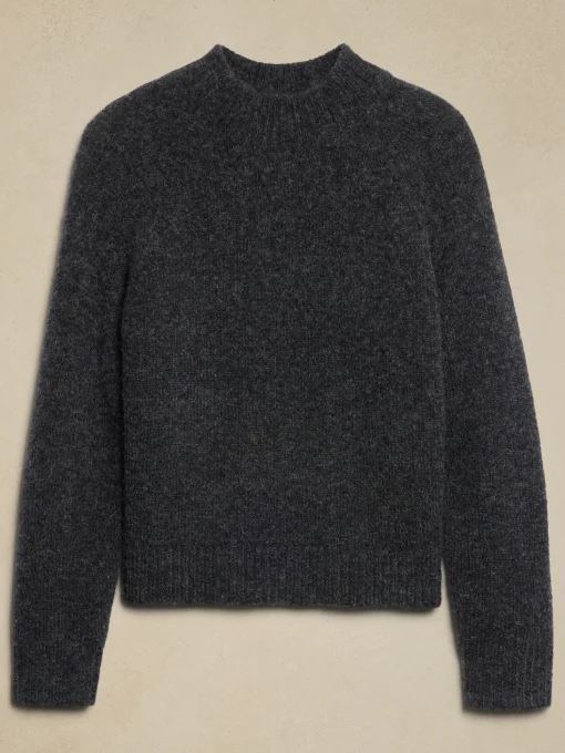 Fuzzy Mock-Neck Sweater