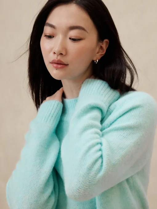 Fuzzy Mock-Neck Sweater