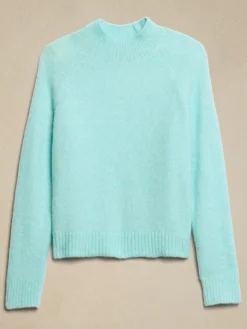 Fuzzy Mock-Neck Sweater
