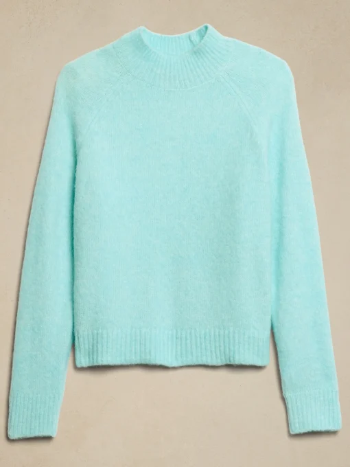 Fuzzy Mock-Neck Sweater