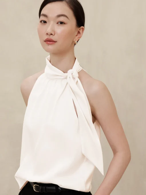 Halter Tie-Neck Blouse