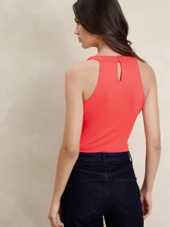 Halter Wrap-Waist Bodysuit