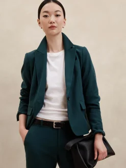 Herringbone Short Cutaway Blazer