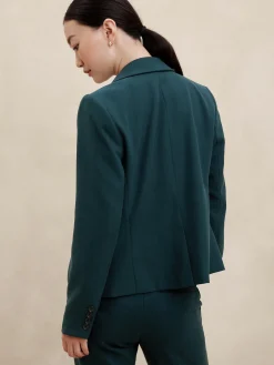 Herringbone Short Cutaway Blazer