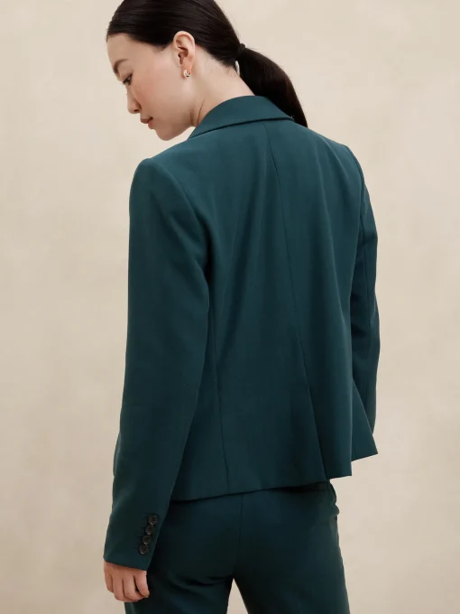 Herringbone Short Cutaway Blazer