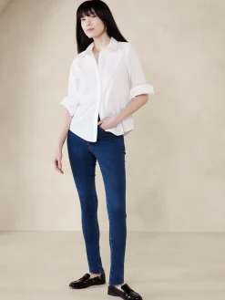 High-Rise Skinny Raw-Hem Jean