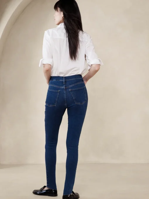 High-Rise Skinny Raw-Hem Jean