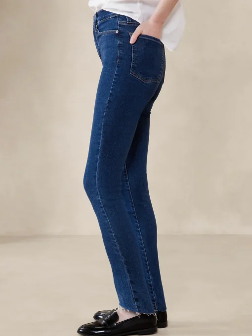 High-Rise Skinny Raw-Hem Jean