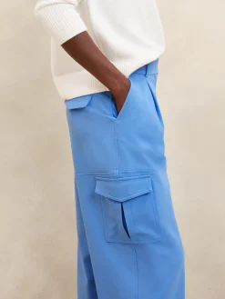 High-Rise Straight Twill Cargo Pant