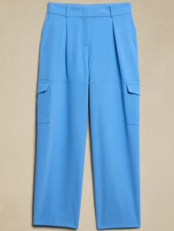 High-Rise Straight Twill Cargo Pant