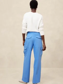 High-Rise Straight Twill Cargo Pant