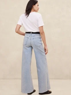 High-Rise Wide-Leg Raw Hem Jean