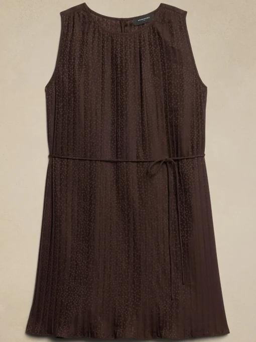 Jacquard Pleated Mini Dress