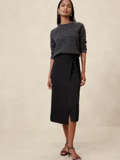 Jacquard Wrap Midi Skirt