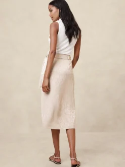 Jacquard Wrap Midi Skirt