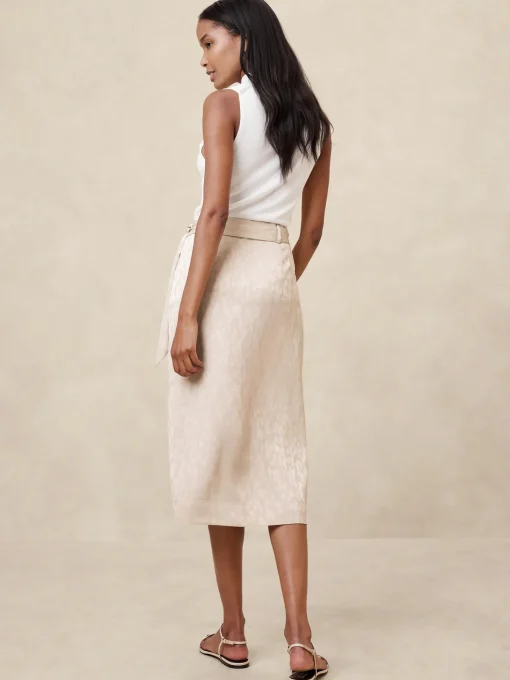 Jacquard Wrap Midi Skirt