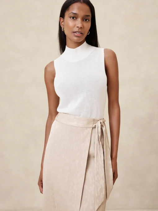 Jacquard Wrap Midi Skirt