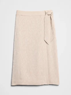 Jacquard Wrap Midi Skirt