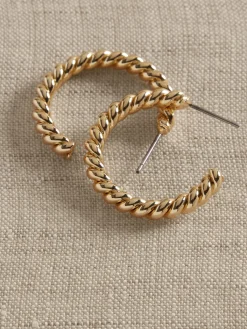 14K Gold Plated Croissant Hoop Earring