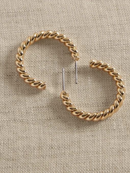 14K Gold Plated Croissant Hoop Earring