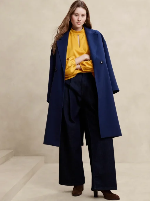 Keyhole Mock-Neck Blouse